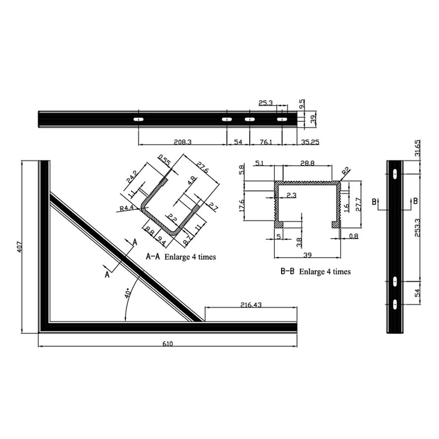 16" x 24" Wall Brackets 145 Lb - 2/Pack