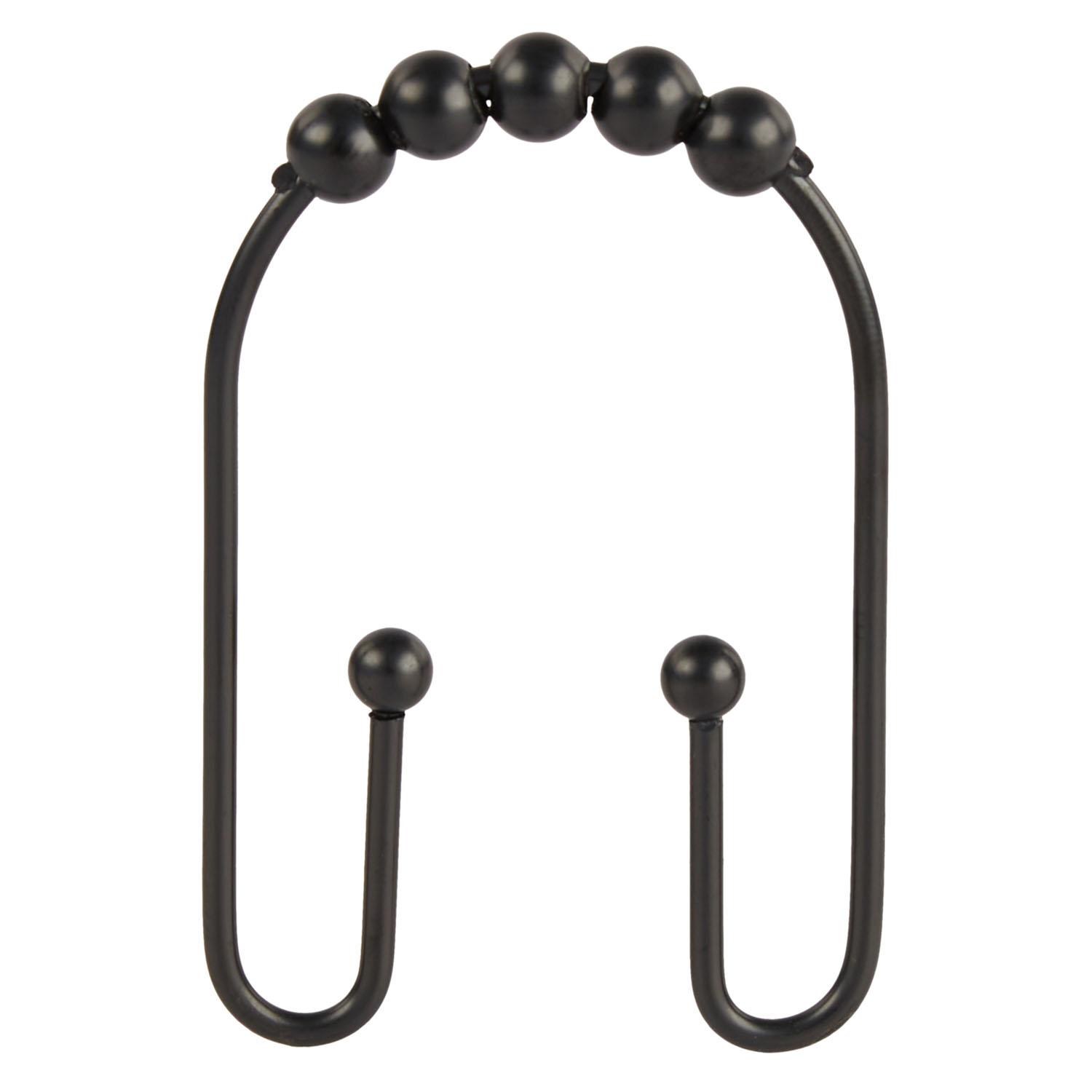 Clyde Shower Curtain Hook Black 12/Pack