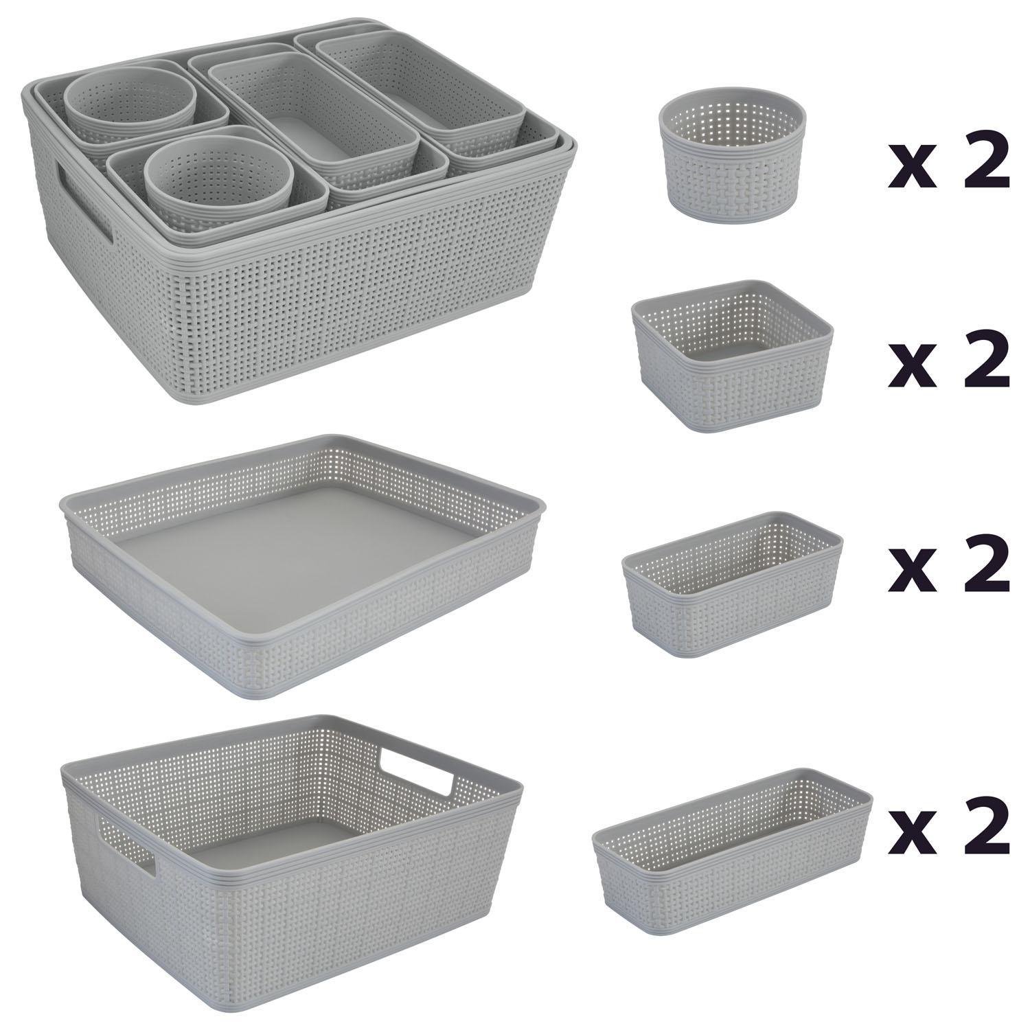 Paniers organisateurs plastique blanc – 10 pcs