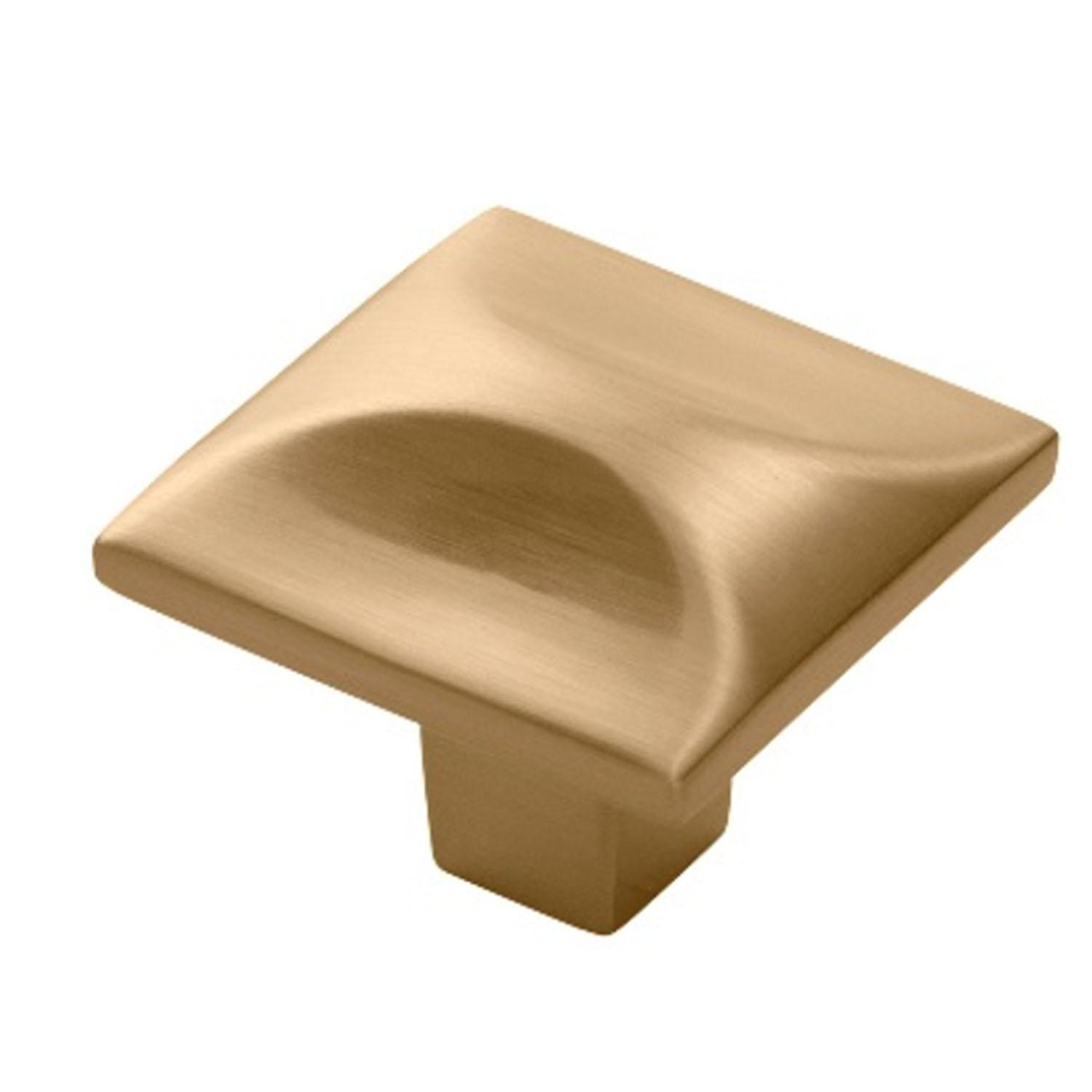 1-1/4" Square Crest Knob- Champagne Bronze