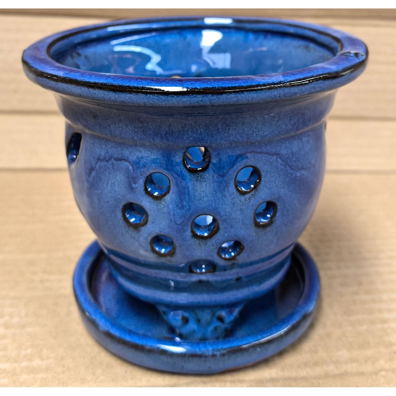 Orchid Pot with Saucer  3 Assorted
