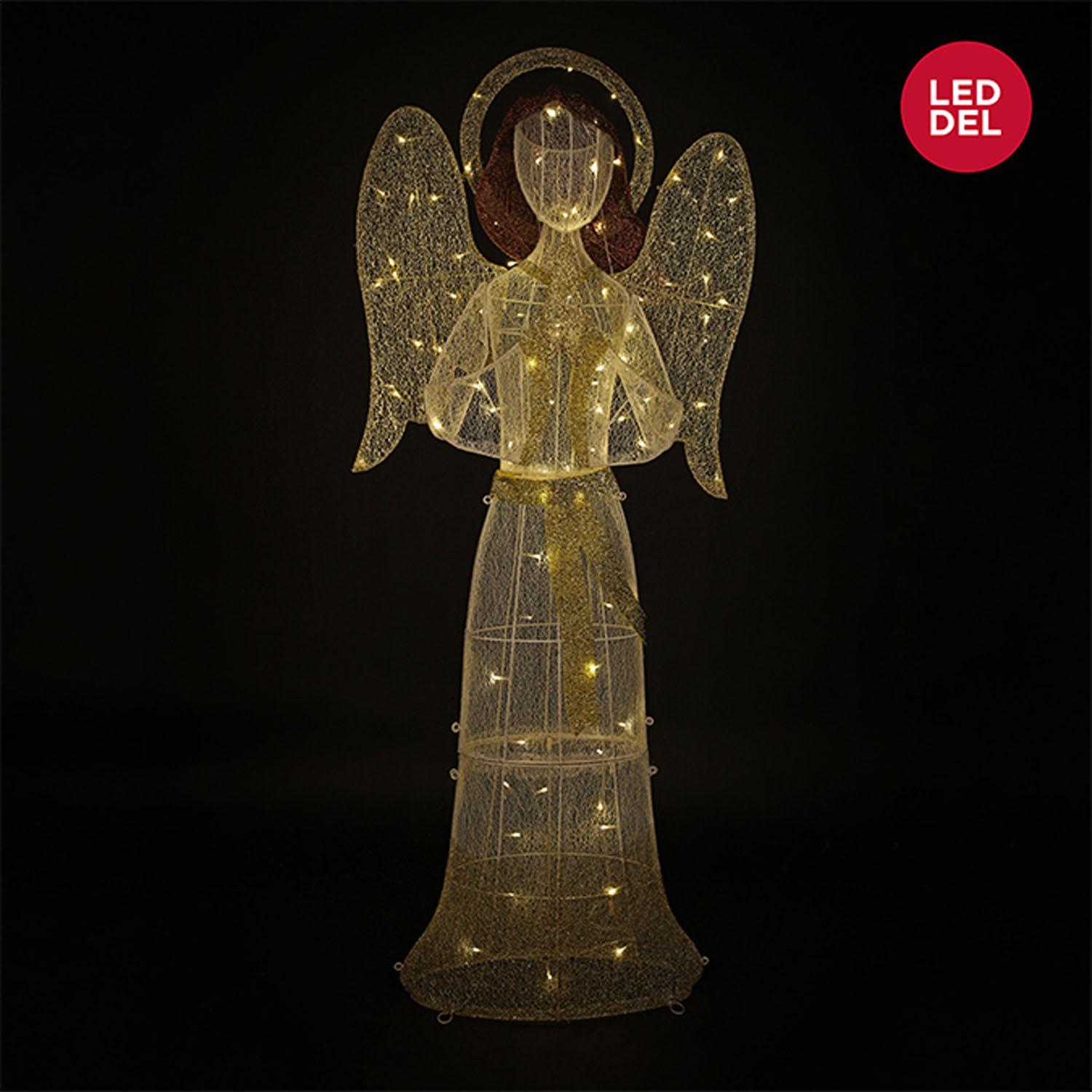 Angel Sculpture with 100 Warm White Twinkle LED Lights 62"