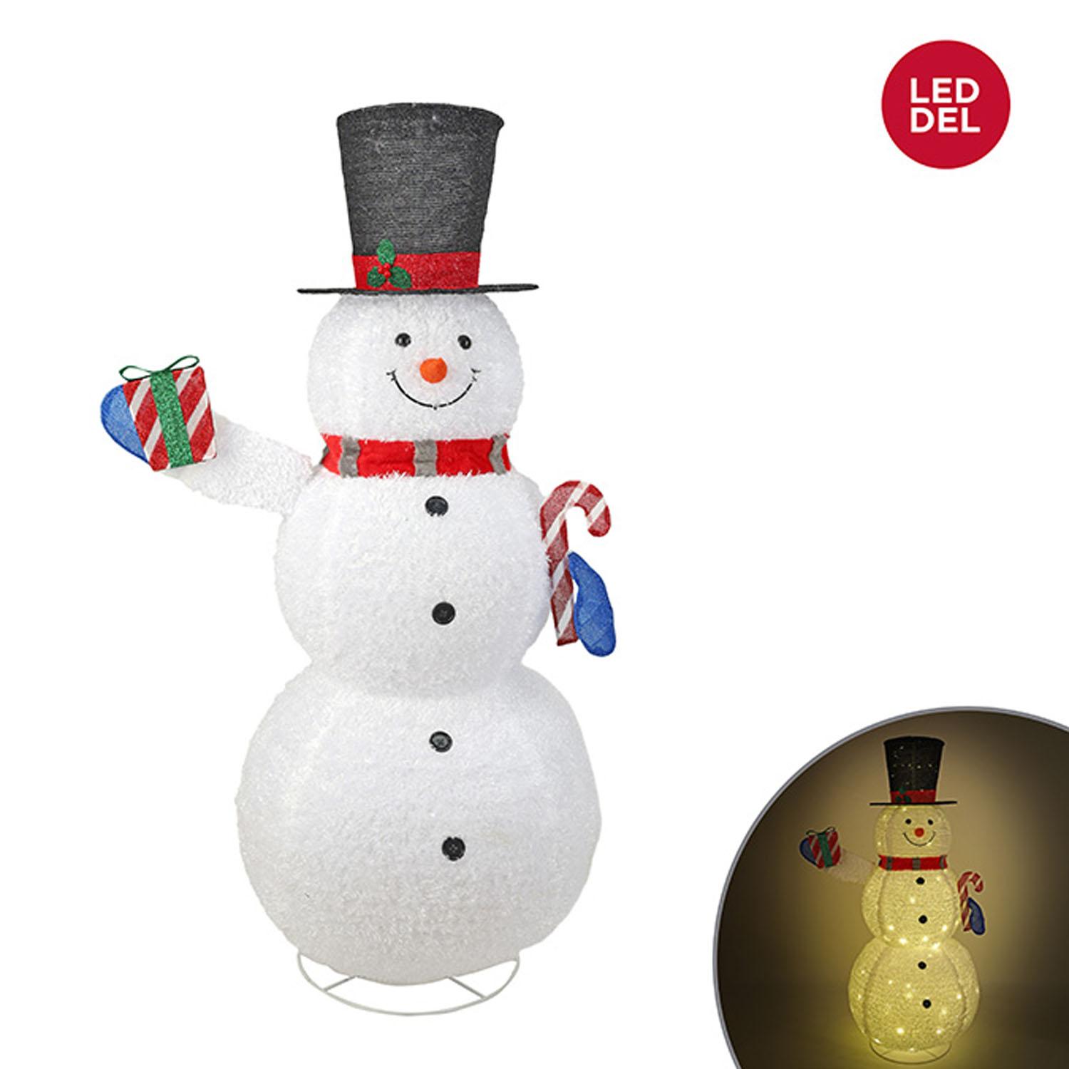 Snowman Pop-Up with Top Hat and Present, 200 LED Lights, 72"