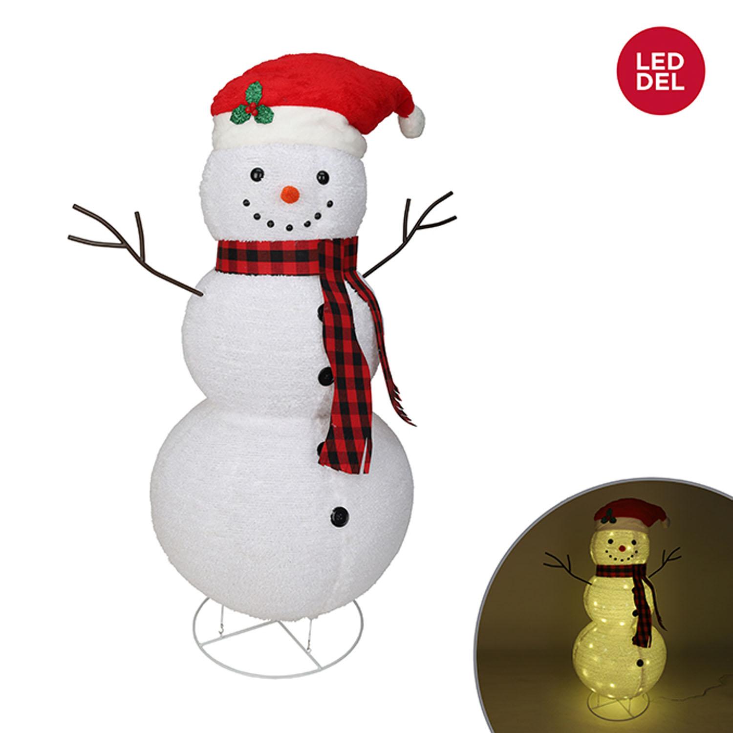 Snowman Pop-Up with Santa Hat 120 Warm White LED Lights 60"