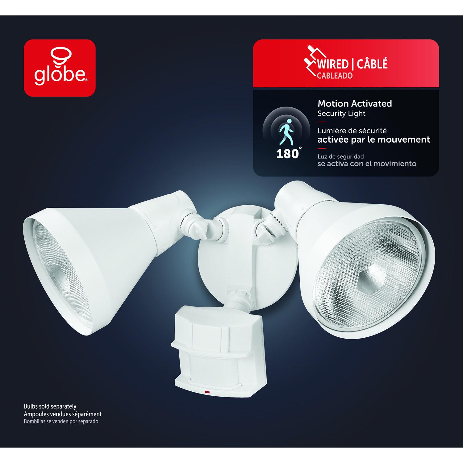 Wired Motion PAR Security Light, White Metal