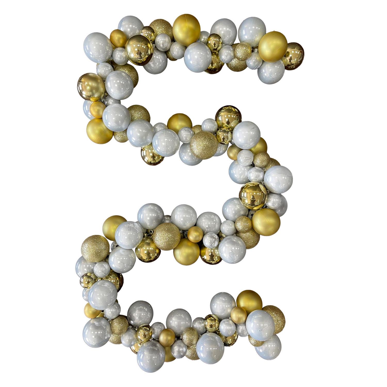 Shatterproof Cluster Ball Garland In Monochrome Gold
