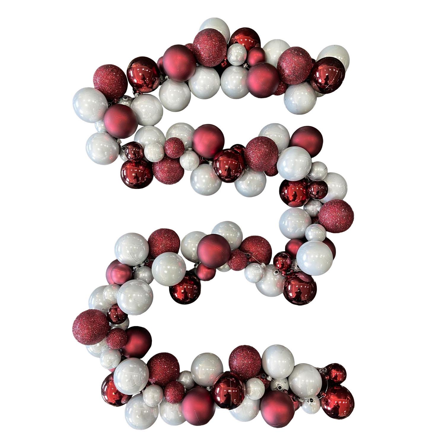 Shatterproof Cluster Ball Garland In Berry Christmas
