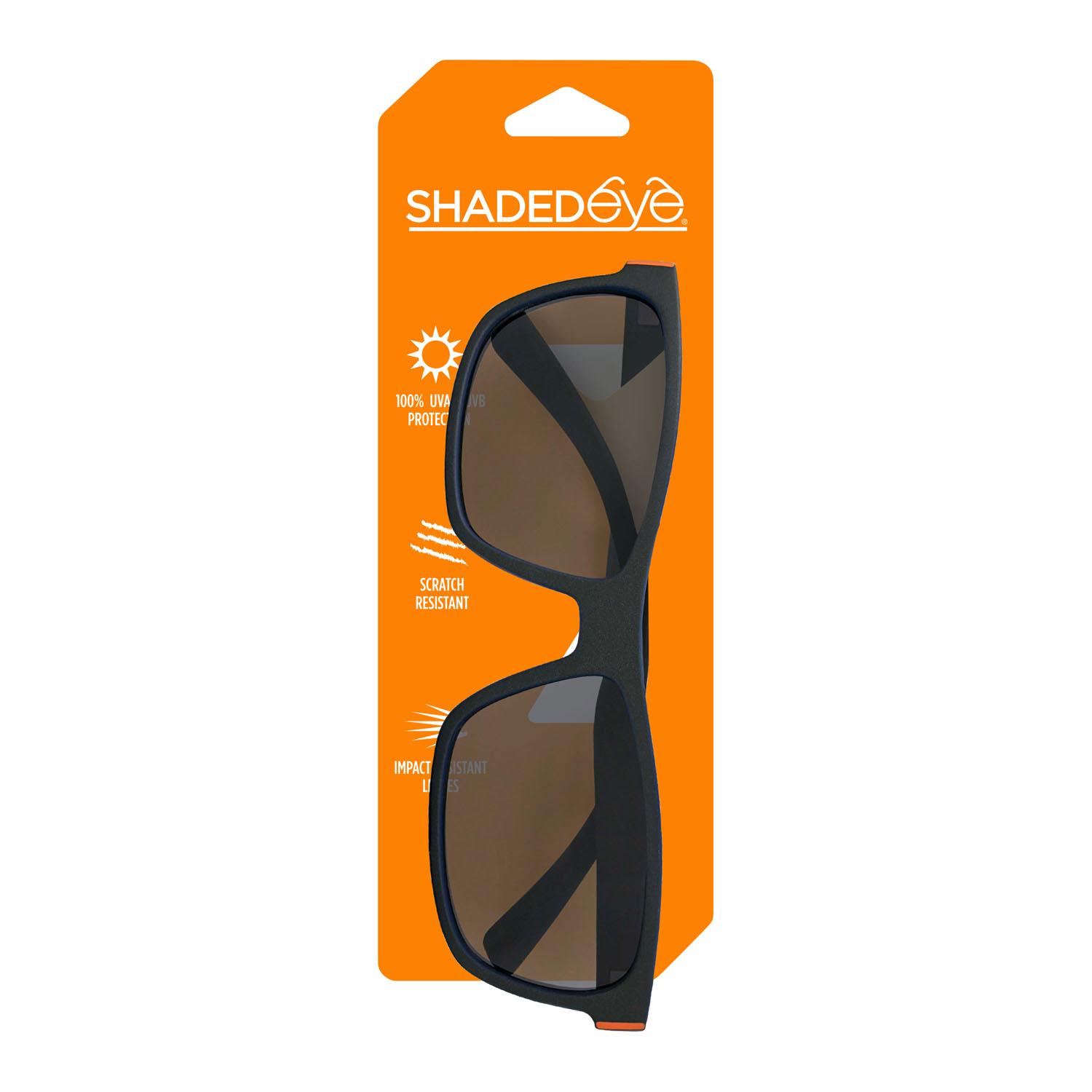 Black Frame Square Sunglasses with Dark Blue on Inside Rim a