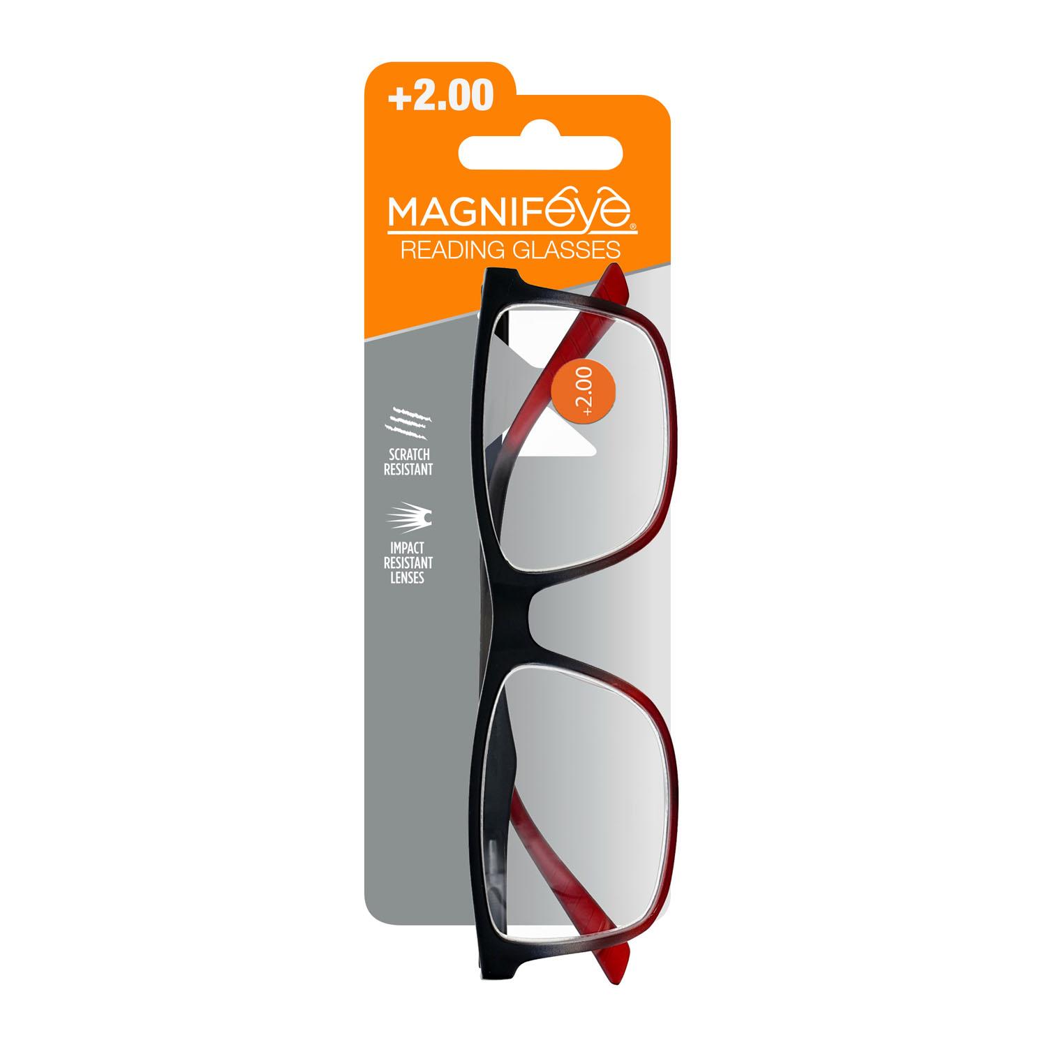 Lunettes rouge ombré Magnifeye +2,0