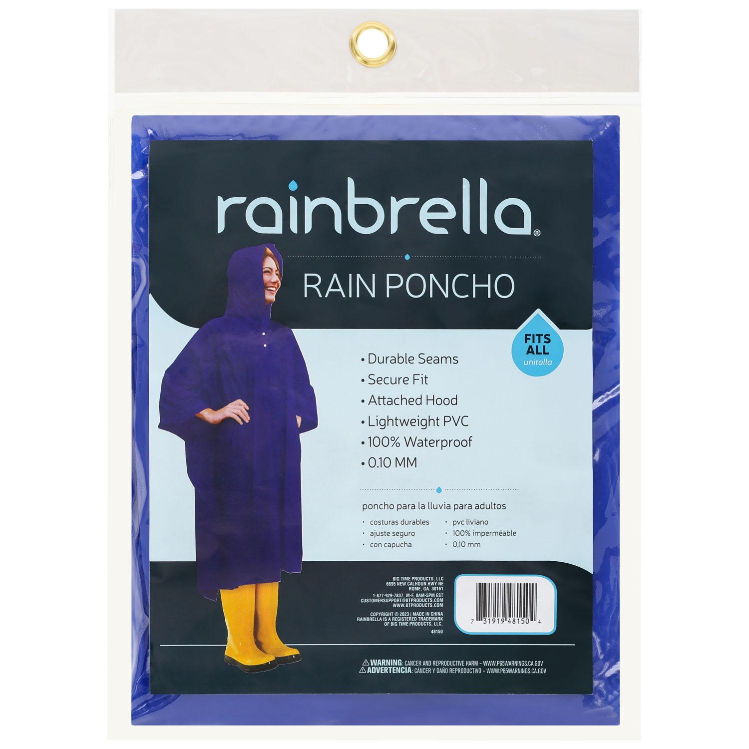 RS-E002 .10 MM PVC Rain Poncho - Tray Containing 6 BLUE  Pon