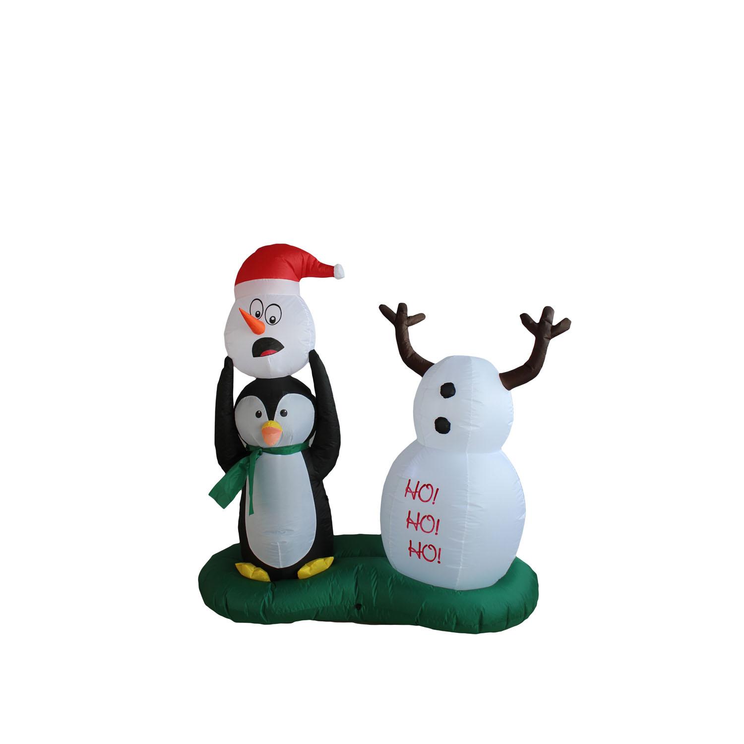 Inflatable Snowman And Penguin 5'