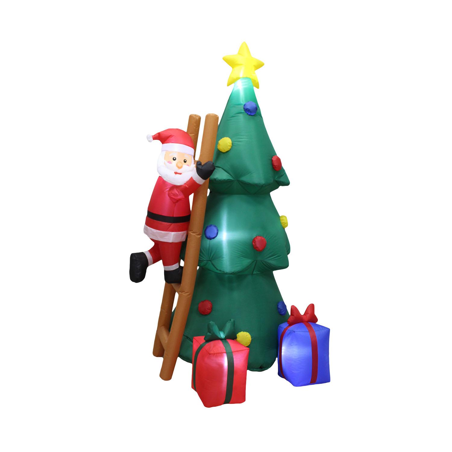 Inflatable Christmas Tree With Santa 7'