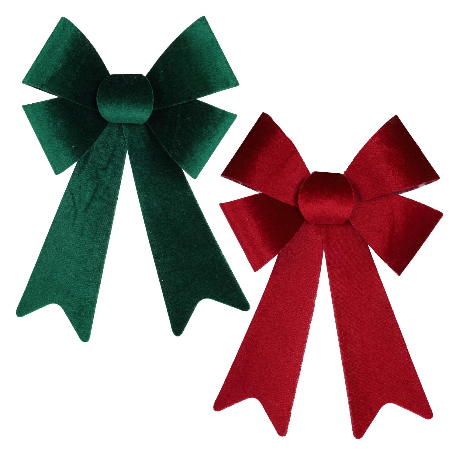 Bow PVC 2 Assorted Colors, Burgundy & Green