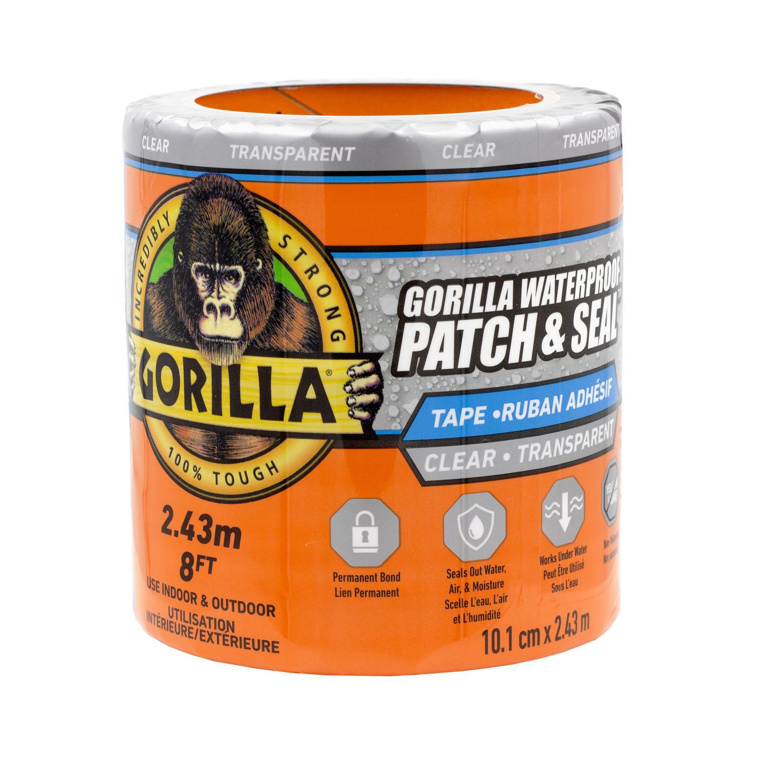 Gorilla Waterproof Patch & SealTape, Clear 4" x 8'