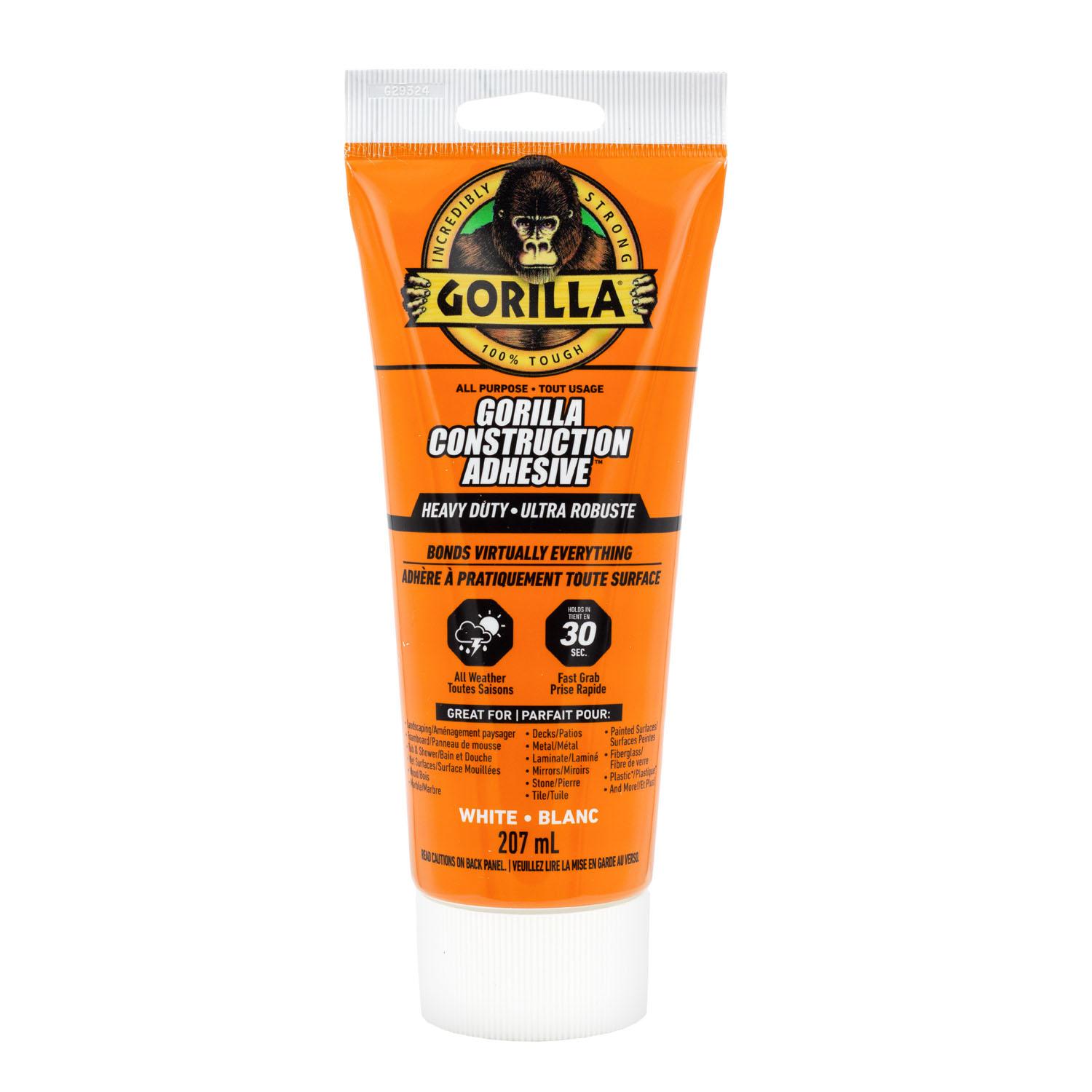 Gorilla Heavy Duty Construction Adhesive, Clear 7oz