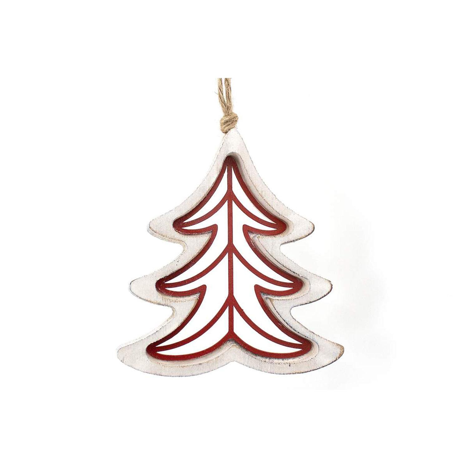 Ornement en bois en forme d’arbre de Noël 4"