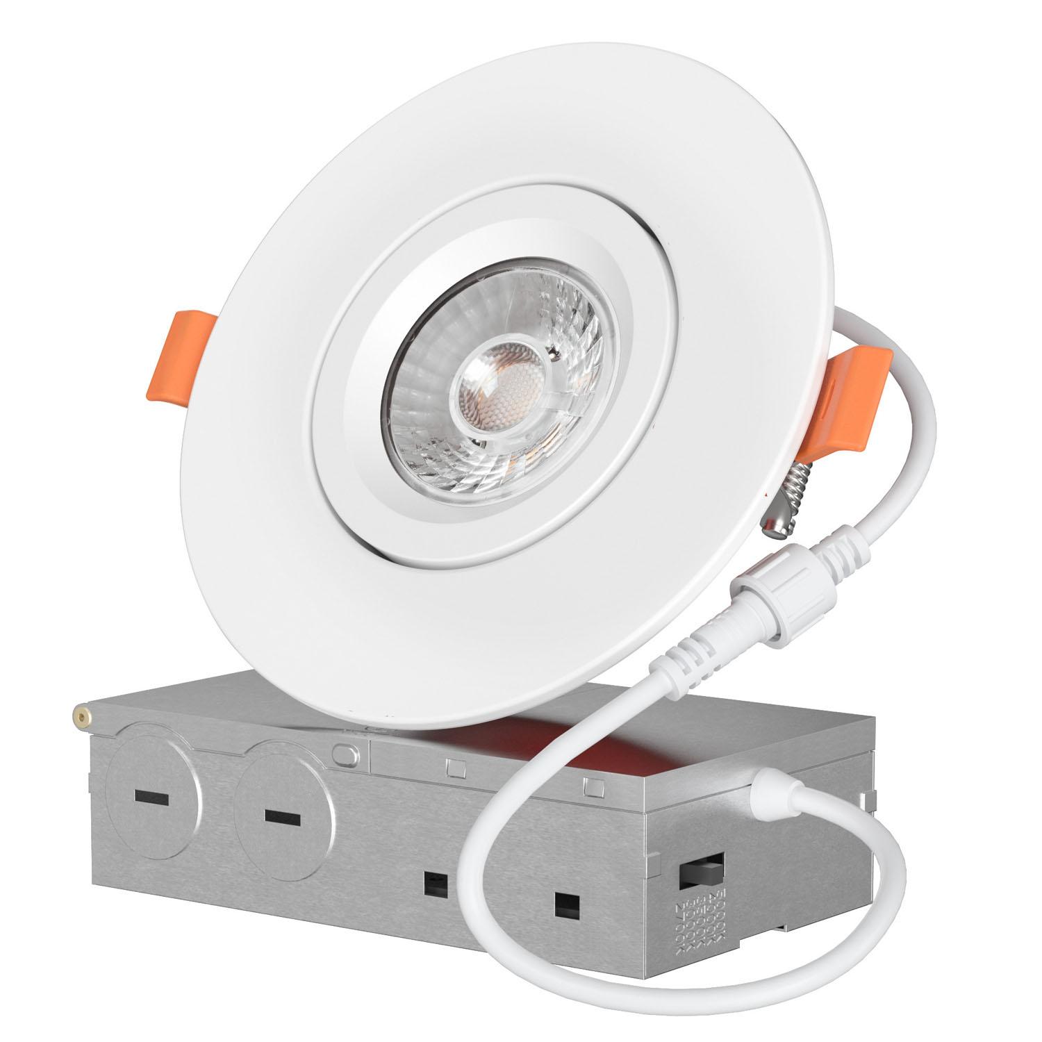 4" 9W Round Directional Fire Rated LED Recessed Light -White