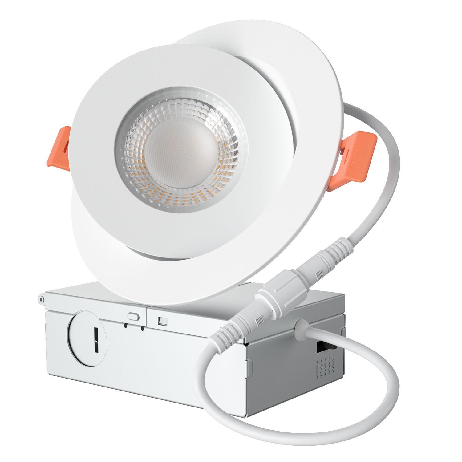 4" 12W Round Directional LED Recessed Light - White