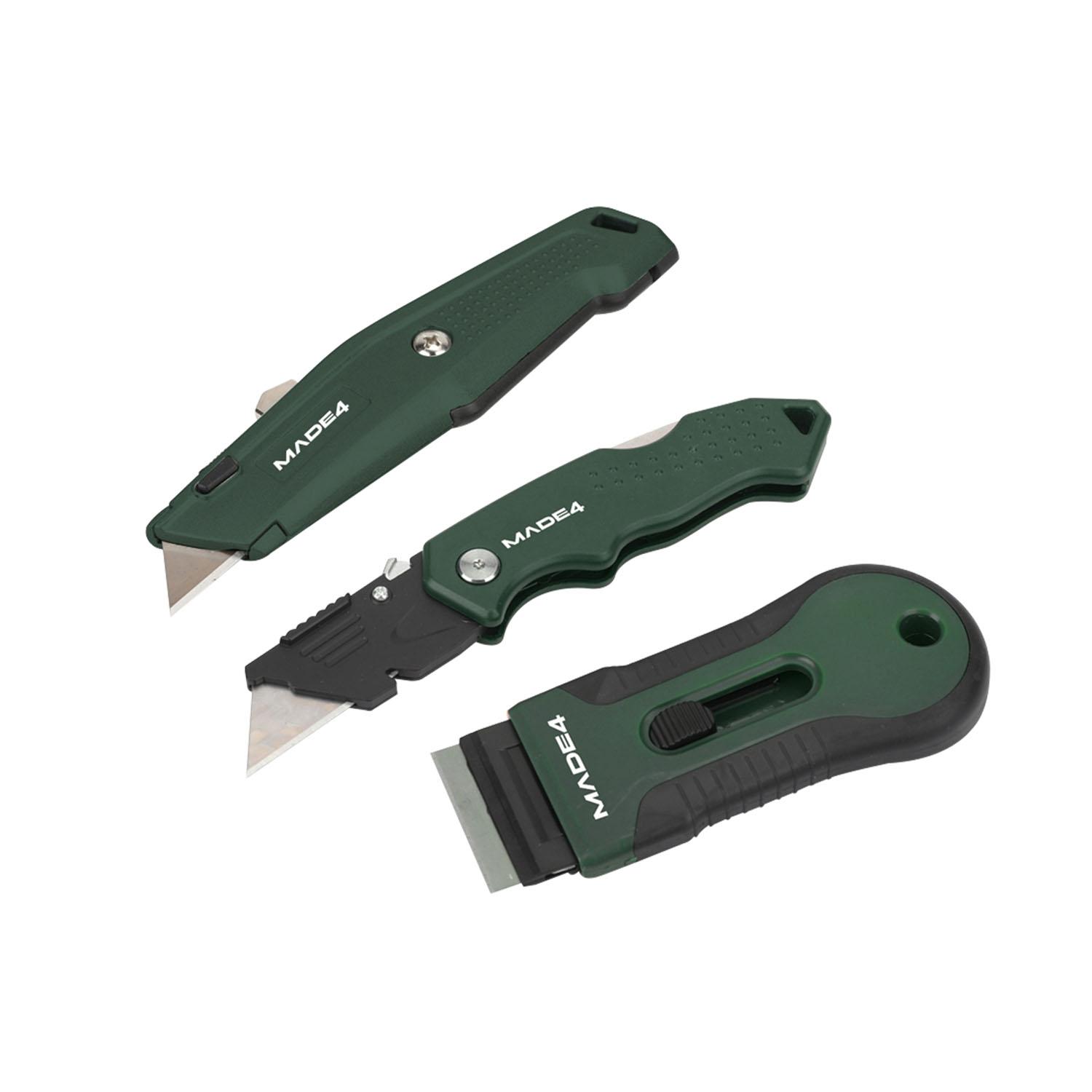 Knife Set - 3 Piece (Folding Knife, Utility Knife, Scraper)
