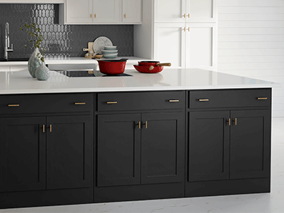 Black Painted Wood Cabinets image