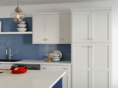 White Painted Wood Cabinets image